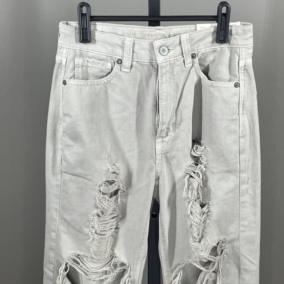NEW American Eagle Outfitters Jeans Womens 2 tan beige denim mom jeans preppy - Picture 2 of 11